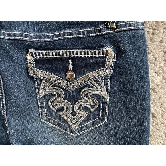 Earl Jeans Womens Size 6 Blue Straight Leg Embellished Medium Wash Denim Classic - Picture 5 of 14